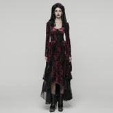 WQ-892LQF Velvet Lace Gothic Dress Hooded Renaissance Style Victorian Gown
